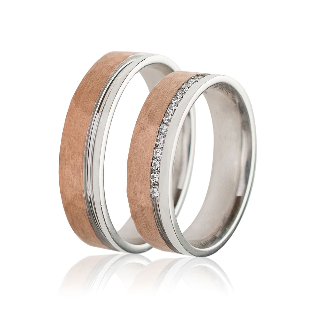 Δίχρωμη Χρυσή Βέρα Γάμου WR457