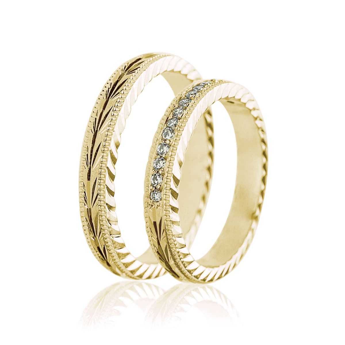 Kίτρινη Χρυσή Βέρα Γάμου WR458