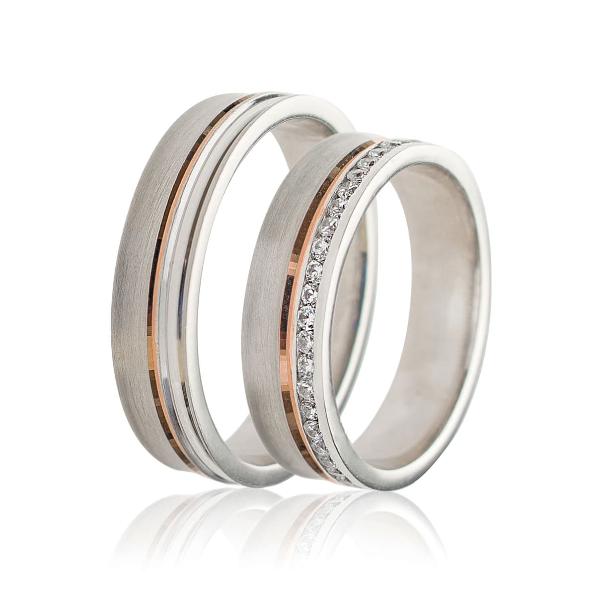 Δίχρωμη Χρυσή Βέρα Γάμου WR461