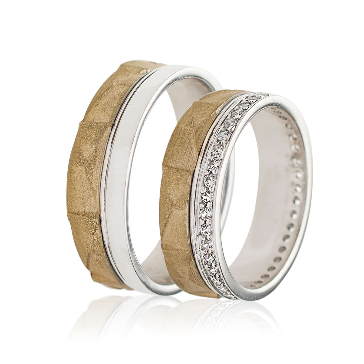 Δίχρωμη Χρυσή Βέρα Γάμου WR463