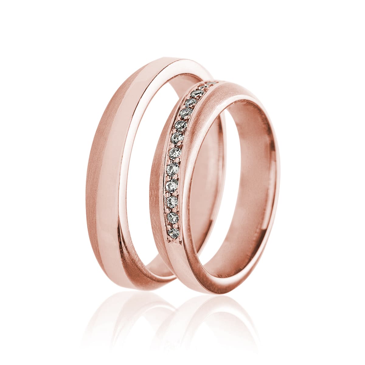 Ροζ Χρυσή Βέρα Γάμου WR465R