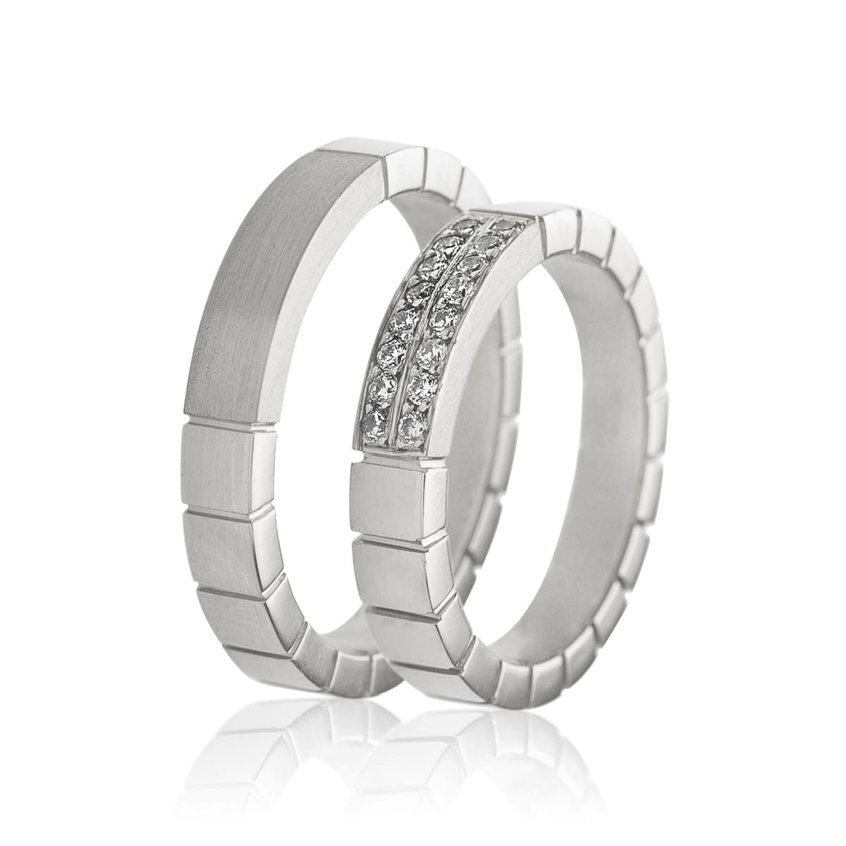 Λευκή Χρυσή Βέρα Γάμου WR466W