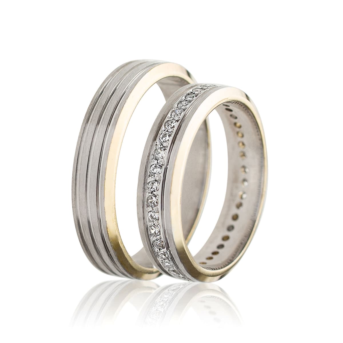 Δίχρωμη Χρυσή Βέρα Γάμου WR467