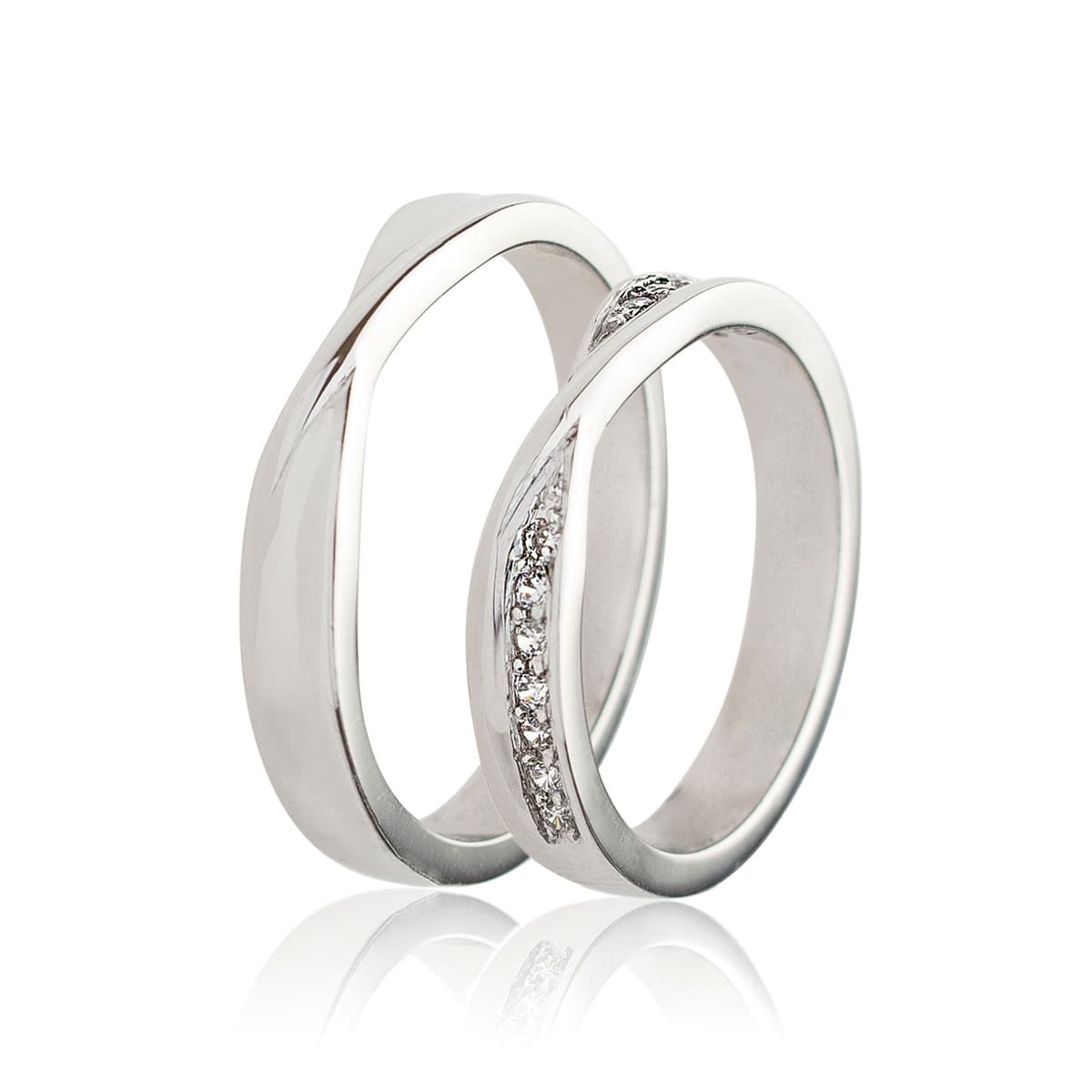 Λευκή Χρυσή Βέρα Γάμου WR472W