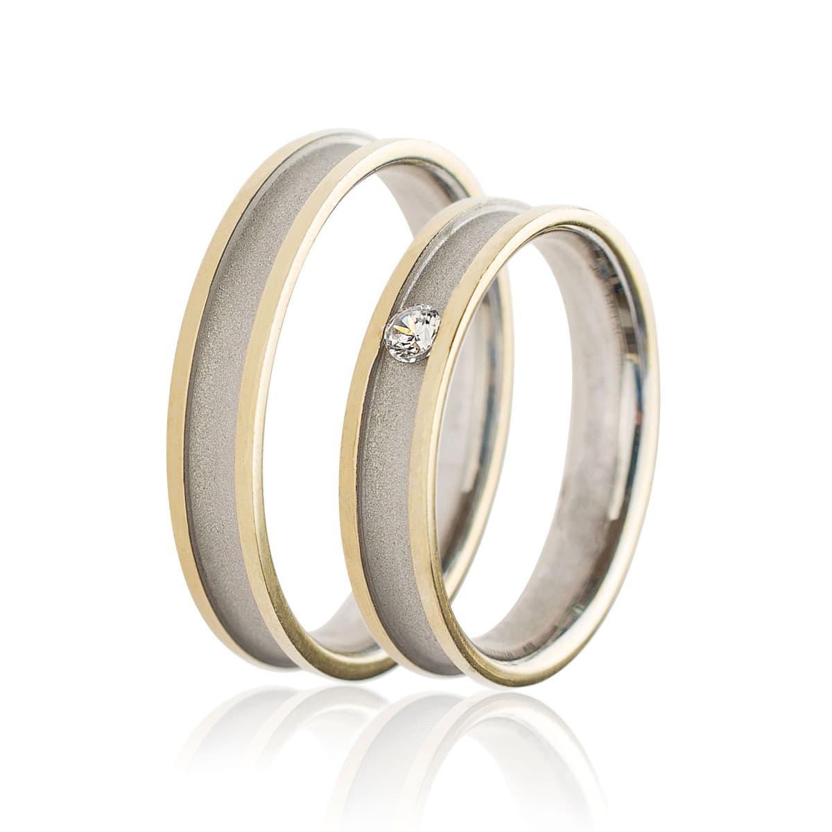 Δίχρωμη Χρυσή Βέρα Γάμου WR474