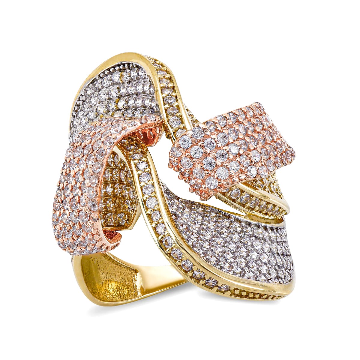 Δαχτυλίδι απο Τρίχρωμο Χρυσό 14 Καρατίων DX083203