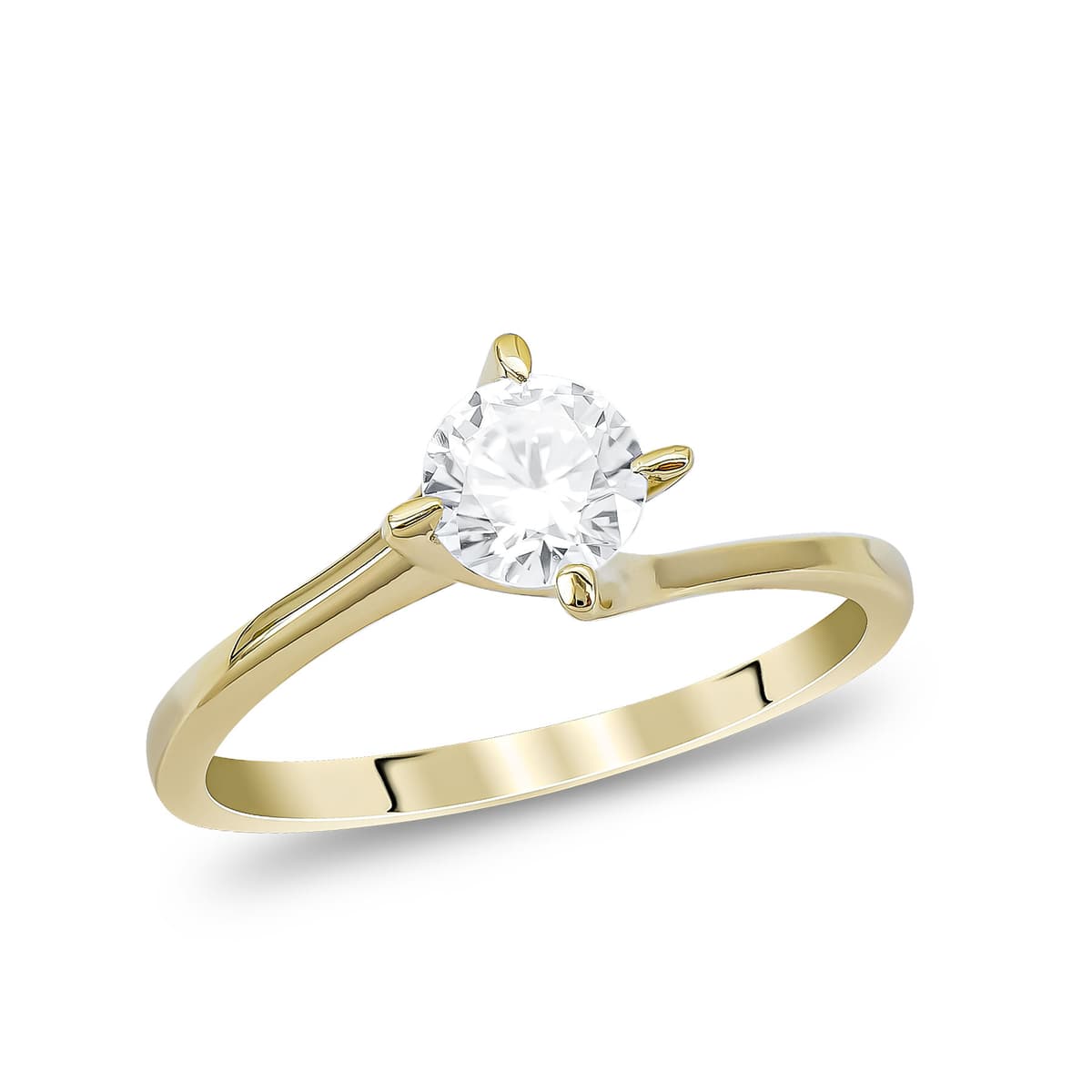 Μονόπετρο Δαχτυλίδι απο Κίτρινο Χρυσό 14 Καρατίων DX1591