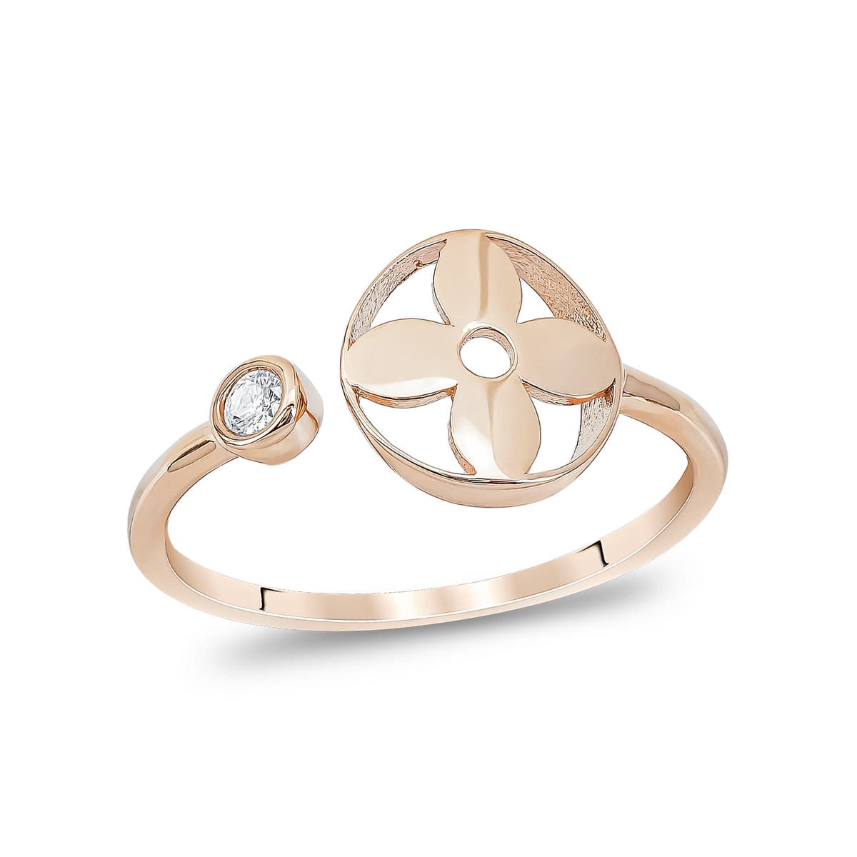 Δαχτυλίδι απο Ροζ Χρυσό 14 Καρατίων DX1596