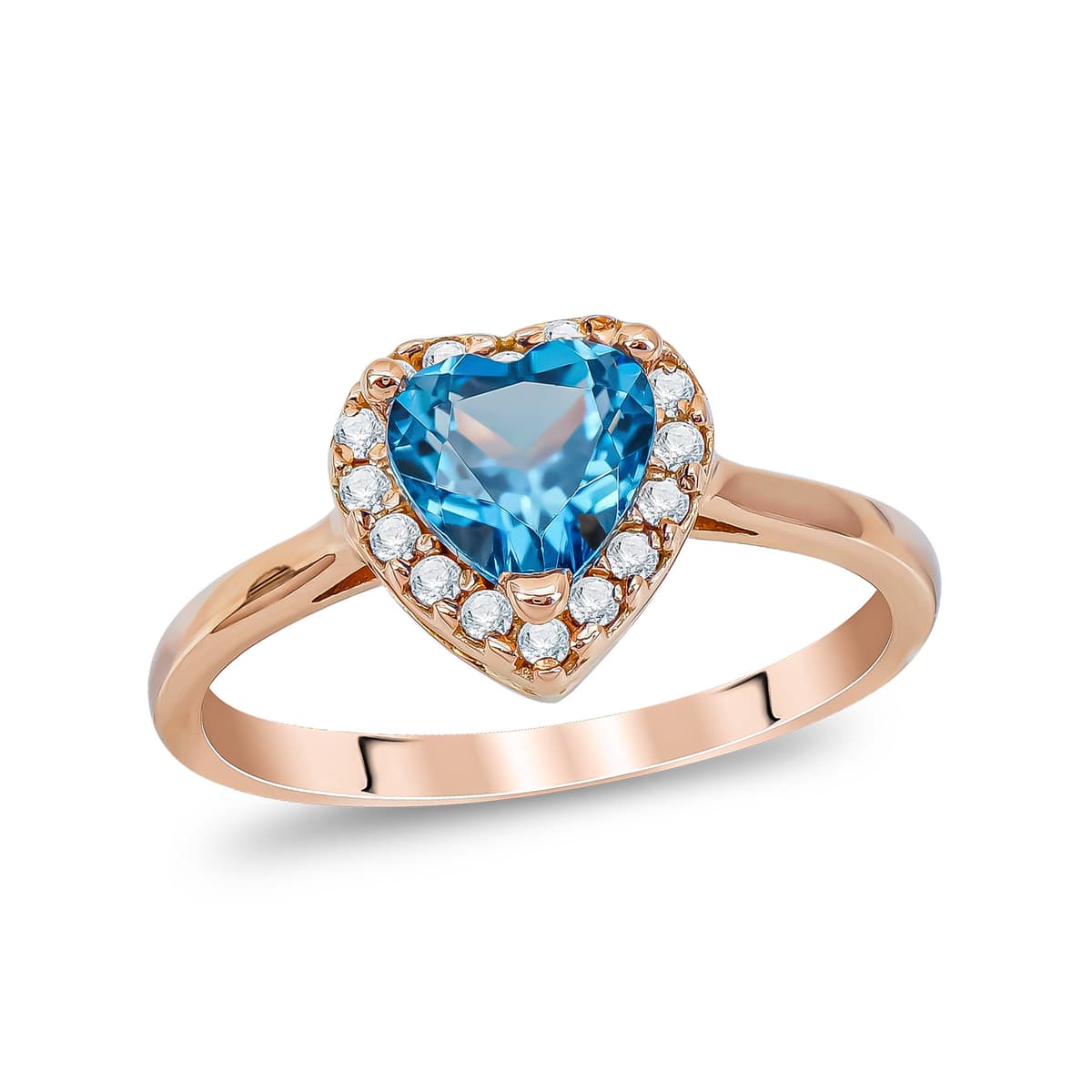 Μονόπετρο Δαχτυλίδι Καρδιά από Ροζ Χρυσό 14 Καρατίων DX1597