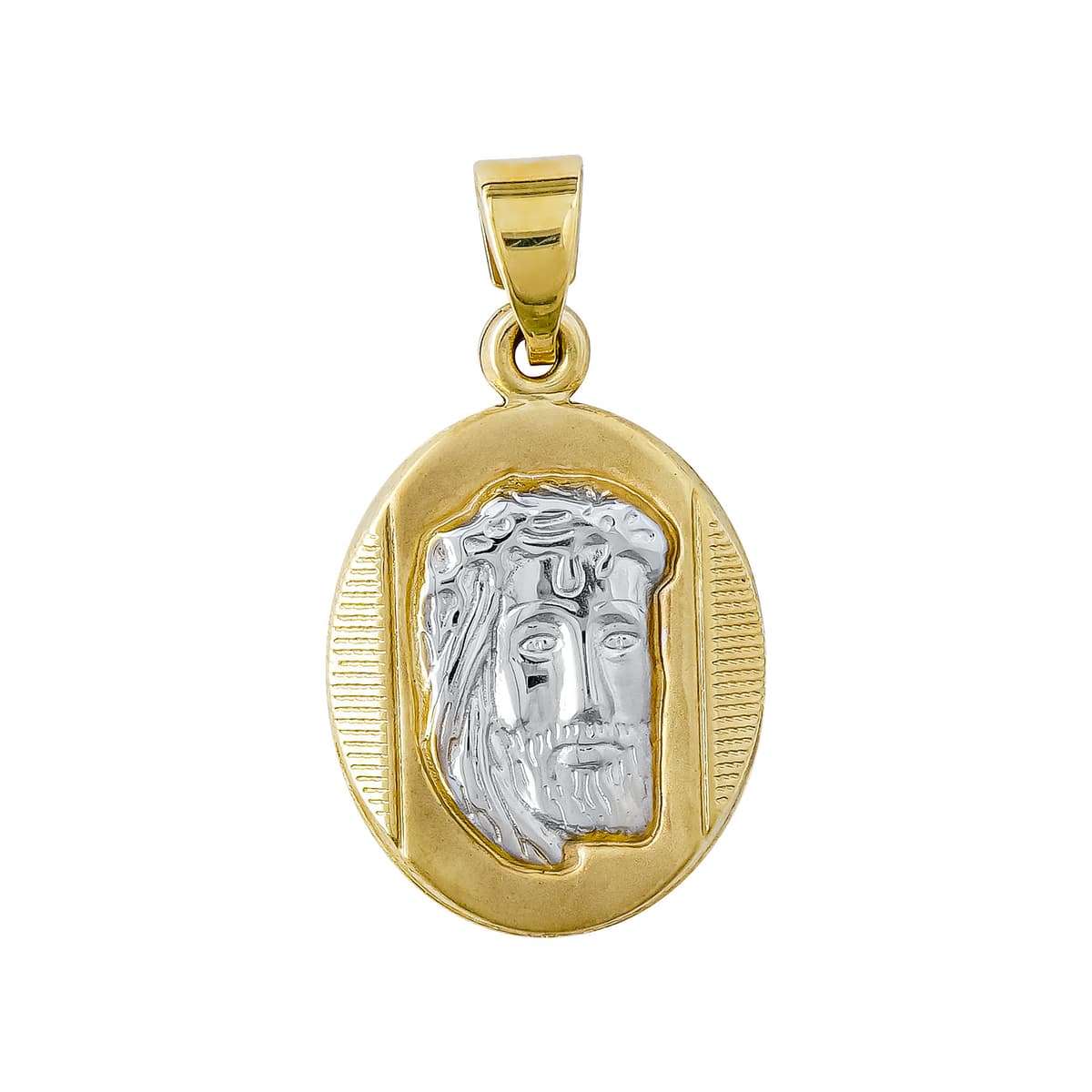 Φυλαχτό με τον Χριστό Aπό Δίχρωμο Χρυσό 9 Καρατίων PA637