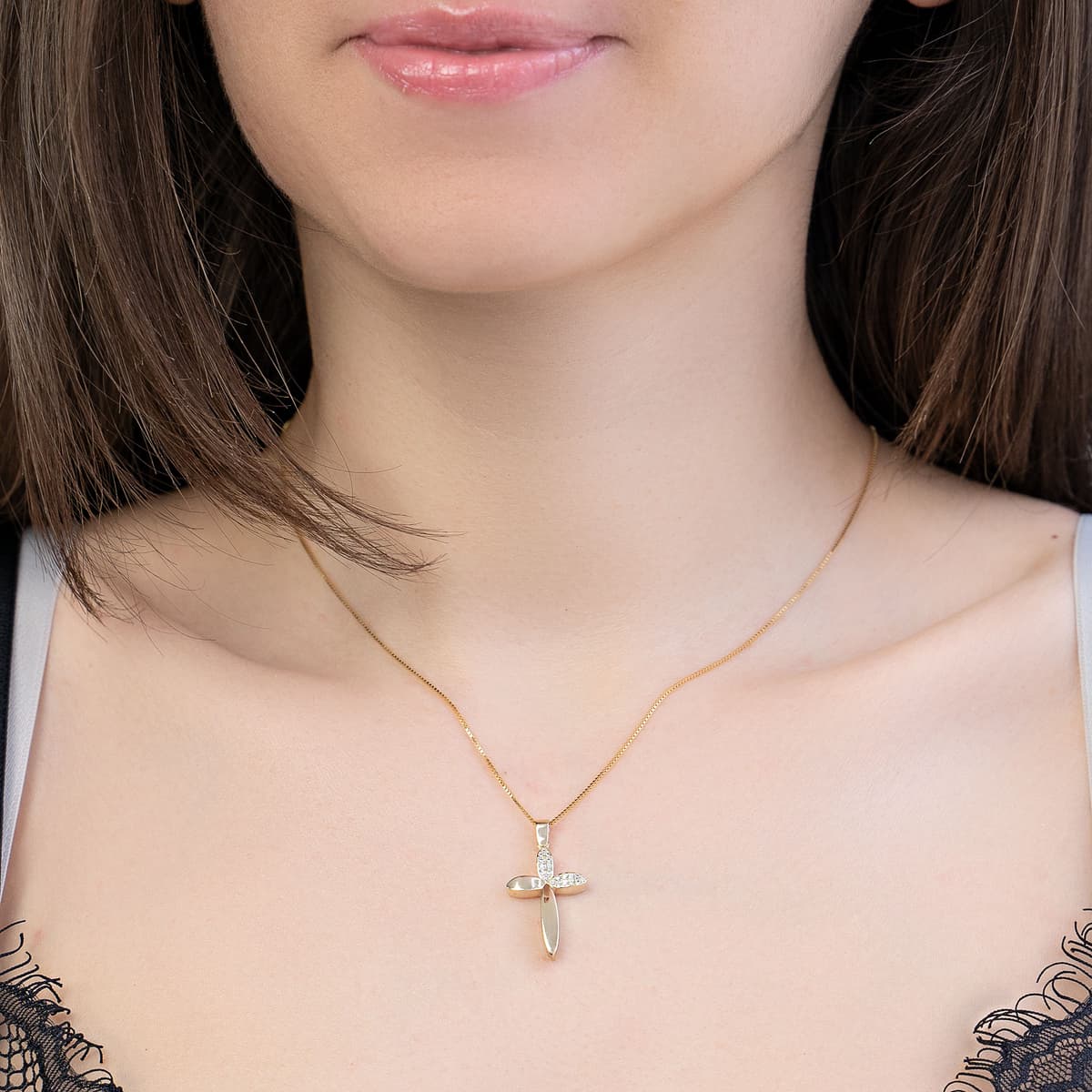 Girls' Baptism Crosses Gofas Gold