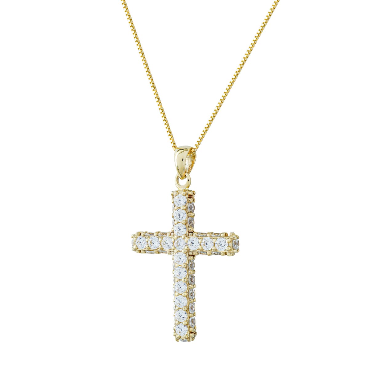 Σταυρός Βάπτισης Γυναικείος Σε Kίτρινο Χρυσό 14 Καρατίων με Πέτρες ST2918