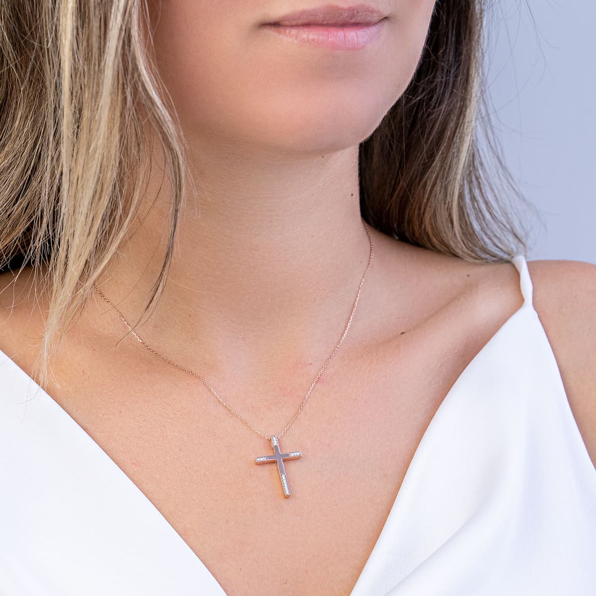 Girls' Baptism Crosses Gofas Rose Gold