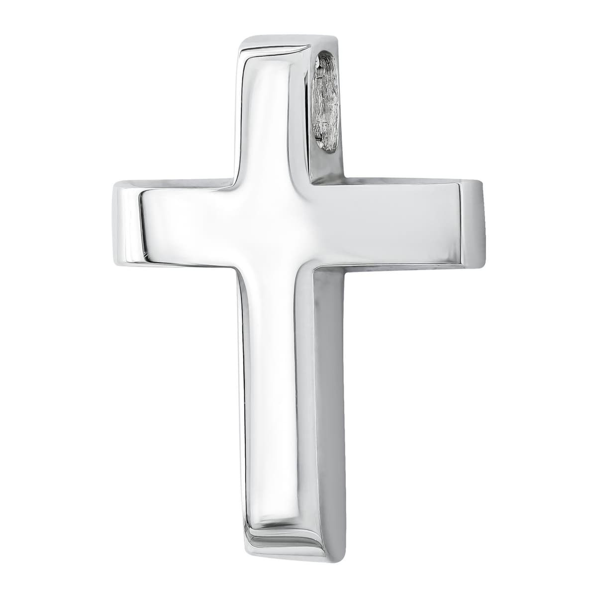 Σταυρός Βάπτισης Ανδρικός Σε Λευκό Χρυσό 14 Καρατίων ST2986