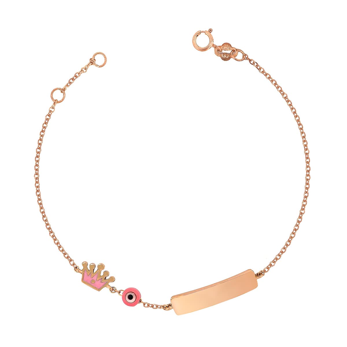 Παιδική Ταυτότητα από Ροζ Χρυσό 14 Καρατίων TVR540