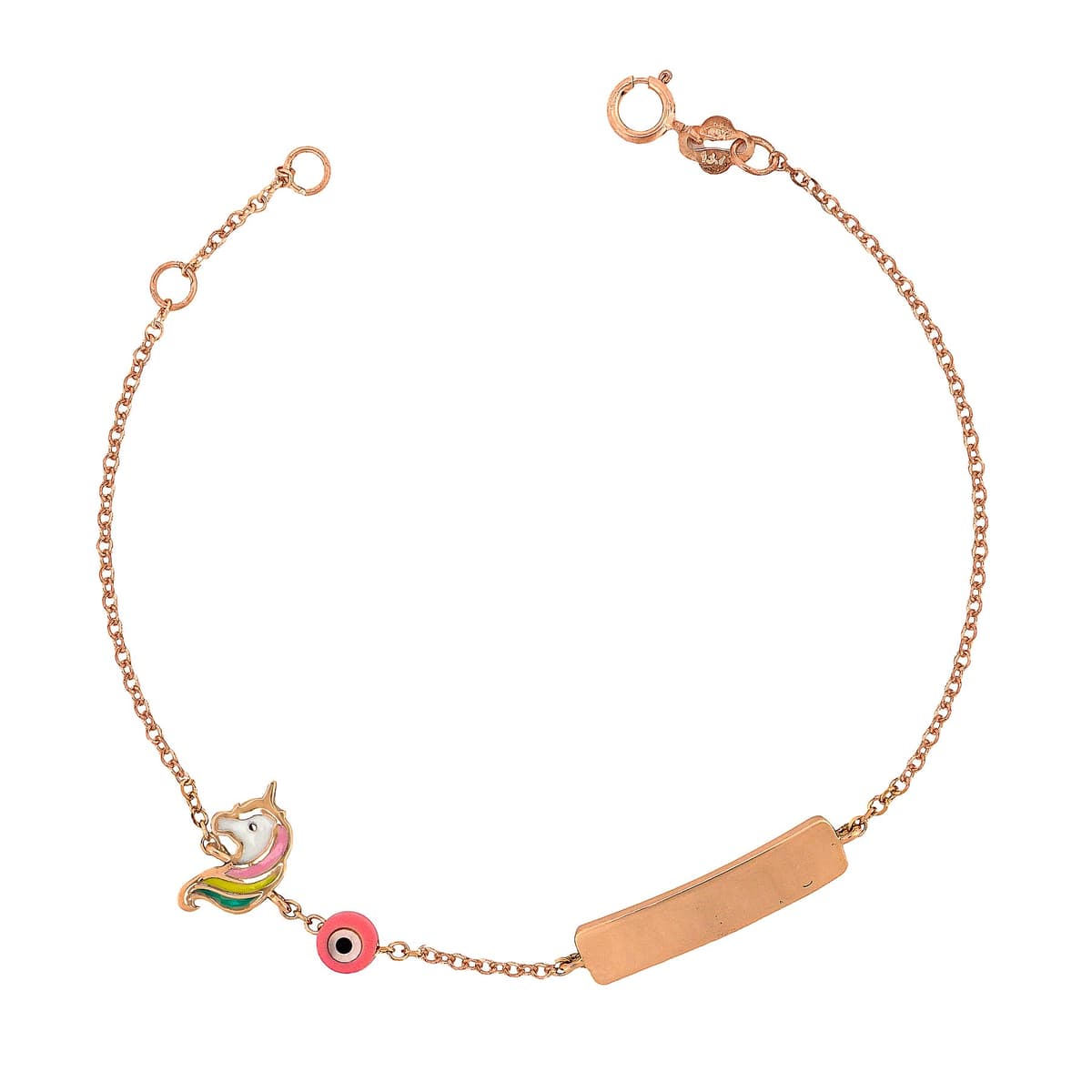 Παιδική Ταυτότητα από Ροζ Χρυσό 14 Καρατίων TVR541