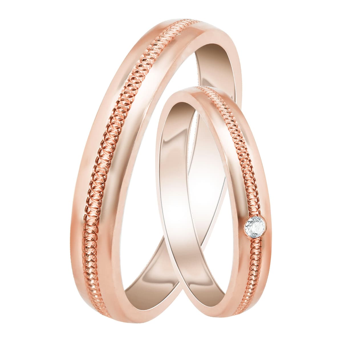 Ροζ Χρυσή Βέρα Γάμου WR475R