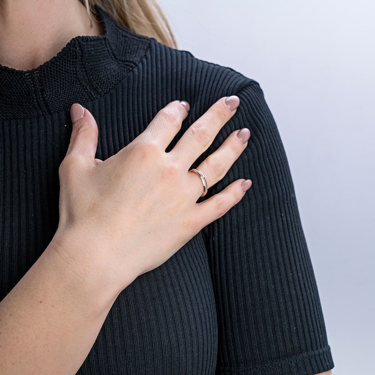 Women's Wedding Bands Gofas Rose Gold