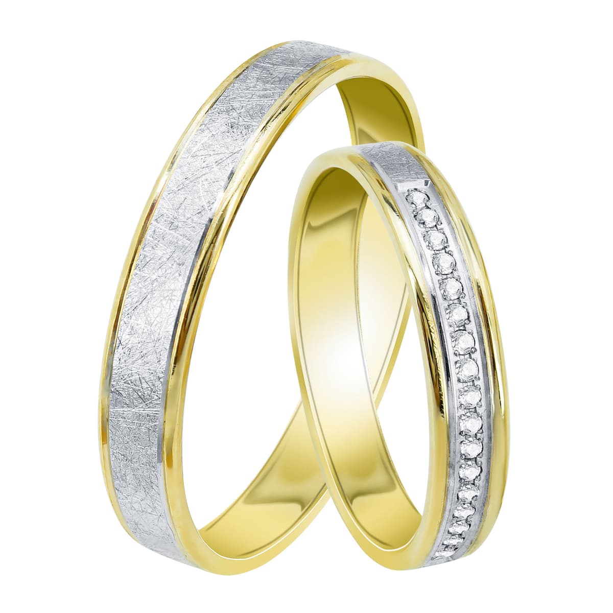 Δίχρωμη Χρυσή Βέρα Γάμου WR477