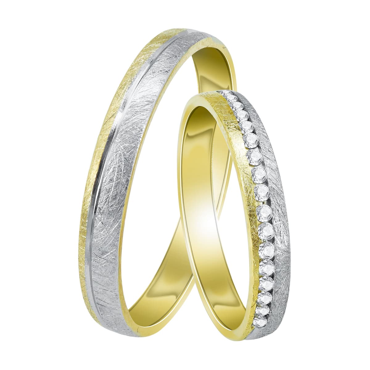 Δίχρωμη Χρυσή Βέρα Γάμου WR478