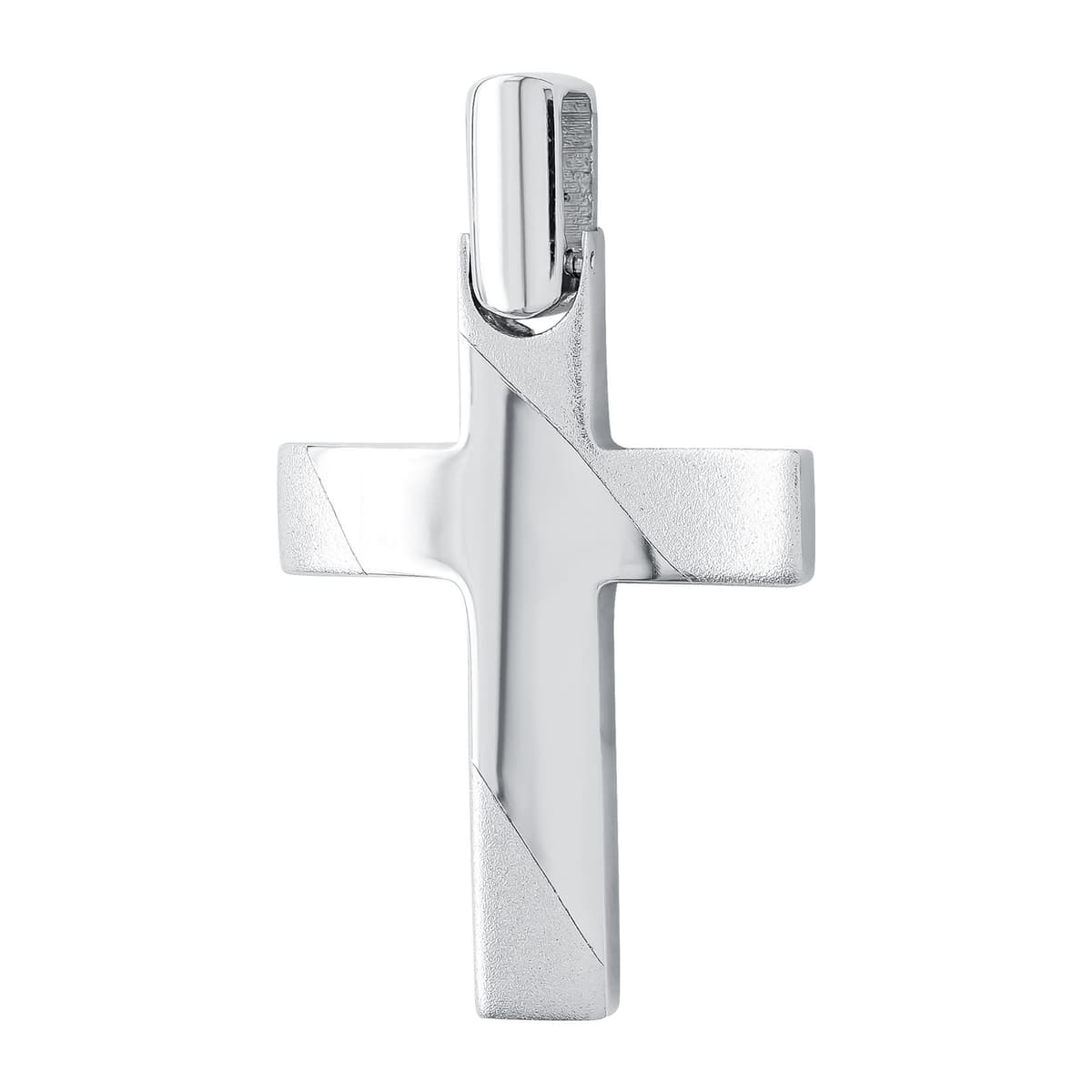 Σταυρός Βάπτισης Ανδρικός σε Λευκό Χρυσό 14 Καρατίων ST3255
