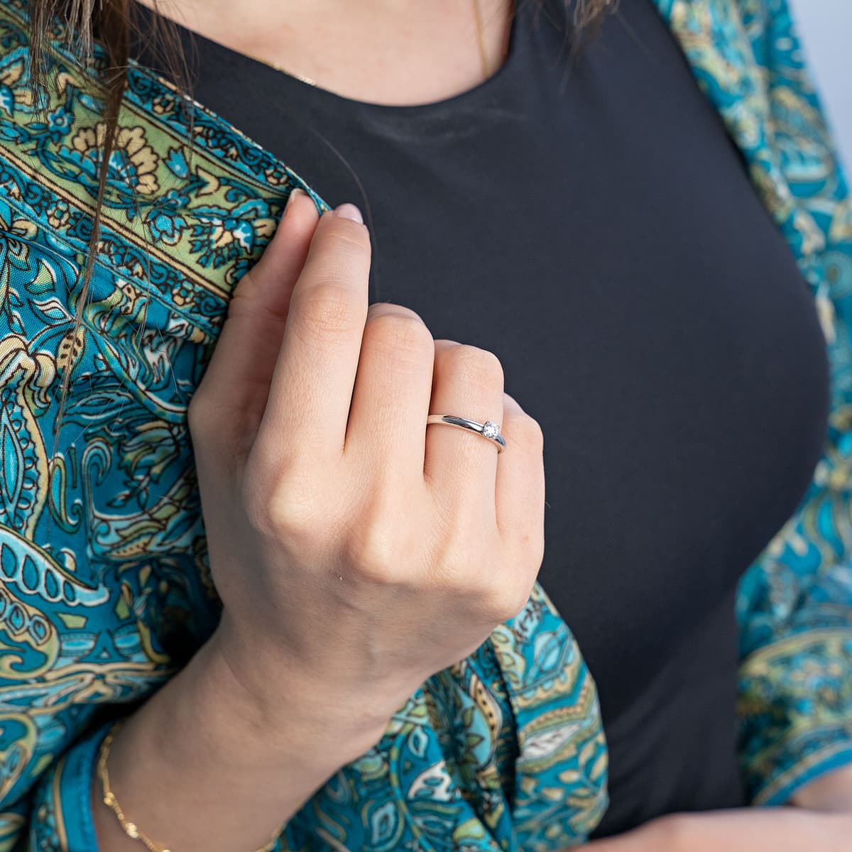 Women's Engagement Rings Diamond Group Silver