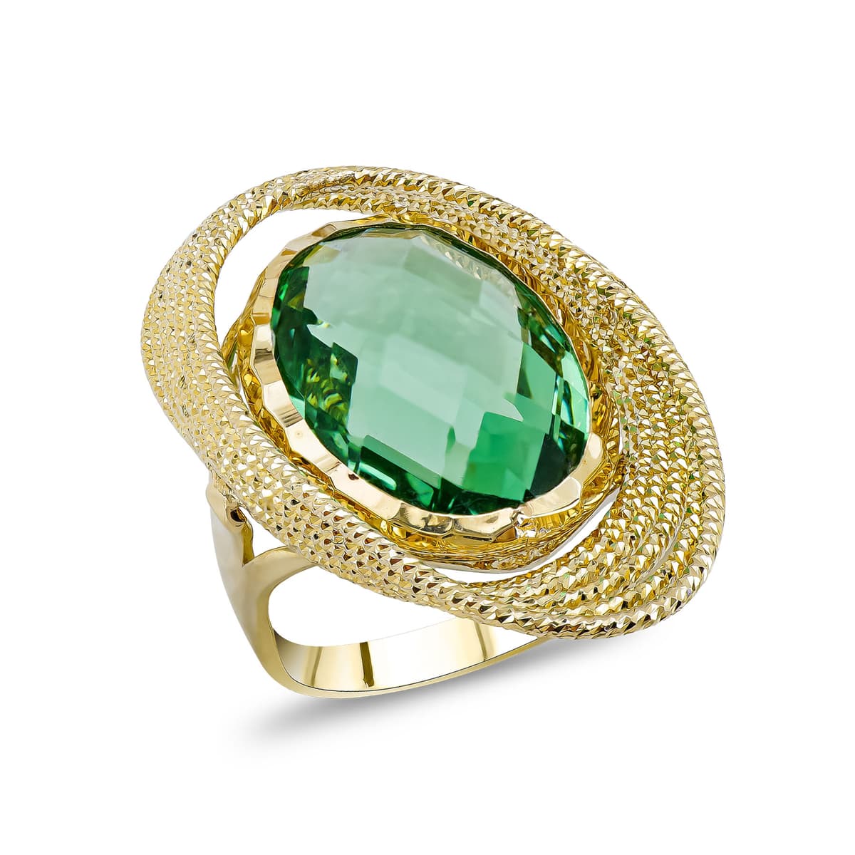 Δαχτυλίδι με Πράσινο Τοπάζ απο Κίτρινο Χρυσό 14 Καρατίων DX112000
