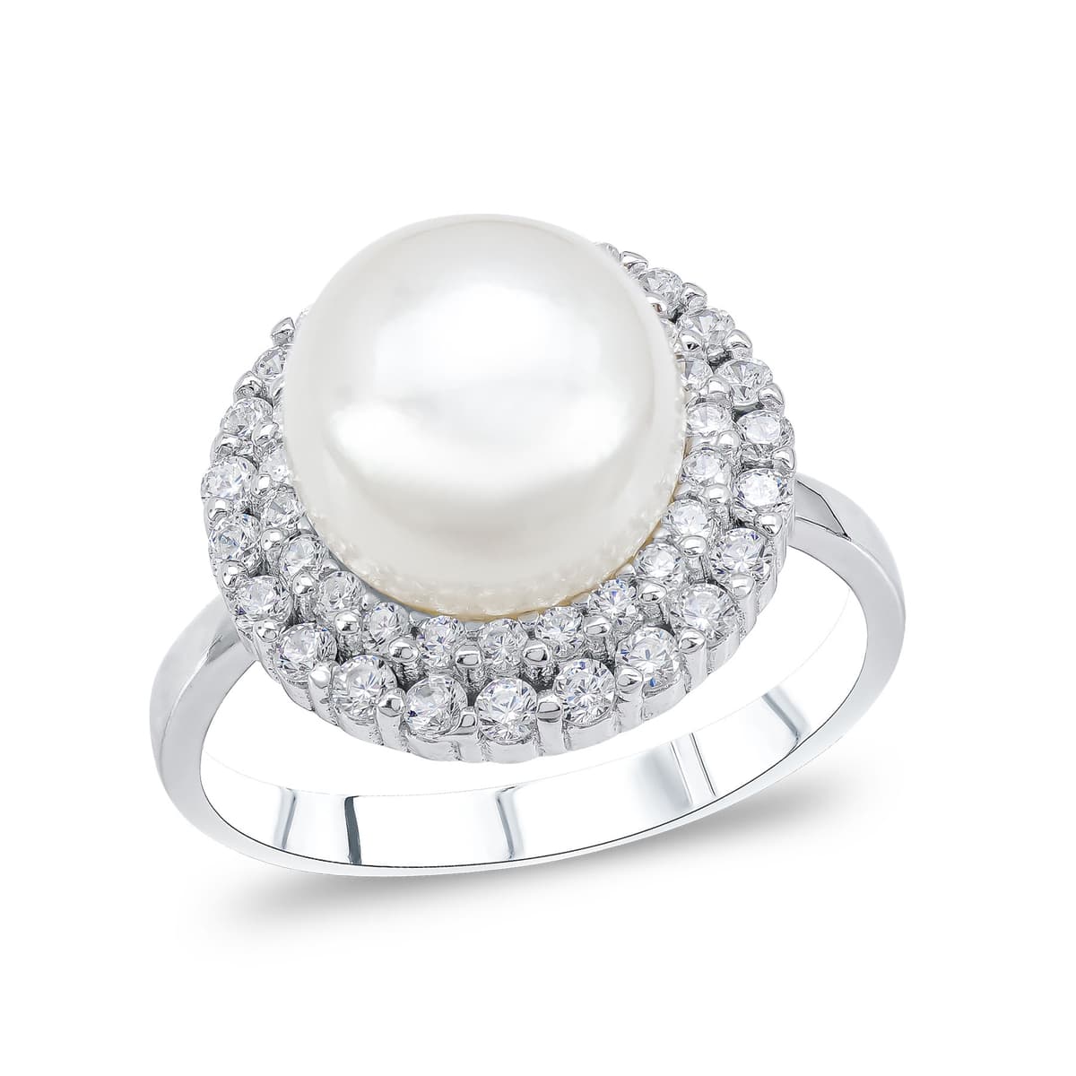 Μονόπετρο Δαχτυλίδι με Φυσικό Μαργαριτάρι απο Ασήμι DX1396