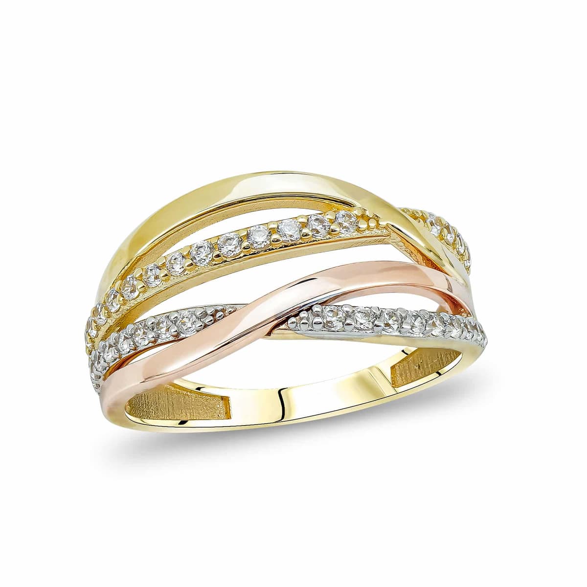 Δαχτυλίδι από Δίχρωμο Χρυσό 14 Καρατίων DX1657