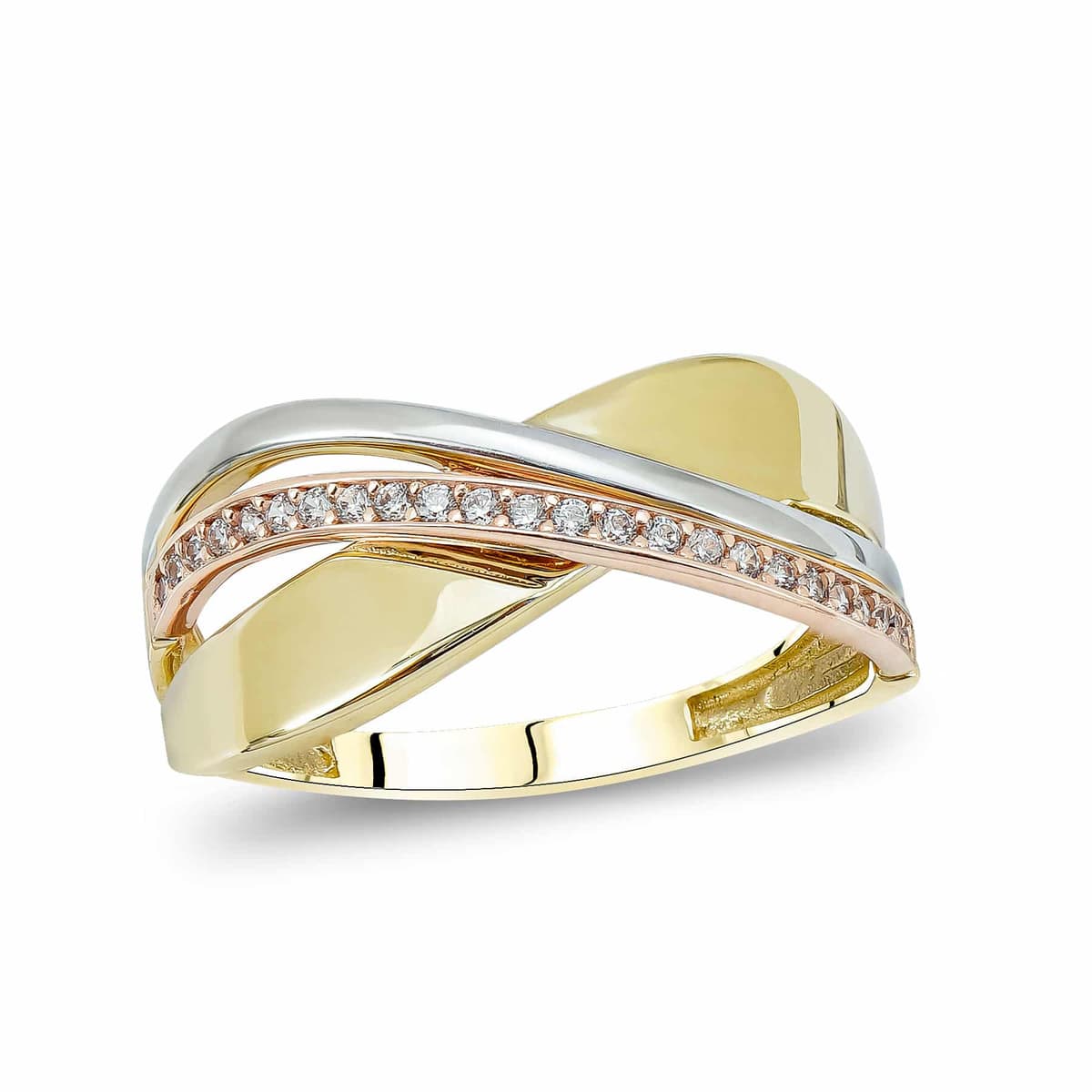 Δαχτυλίδι από Δίχρωμο Χρυσό 14 Καρατίων DX1658