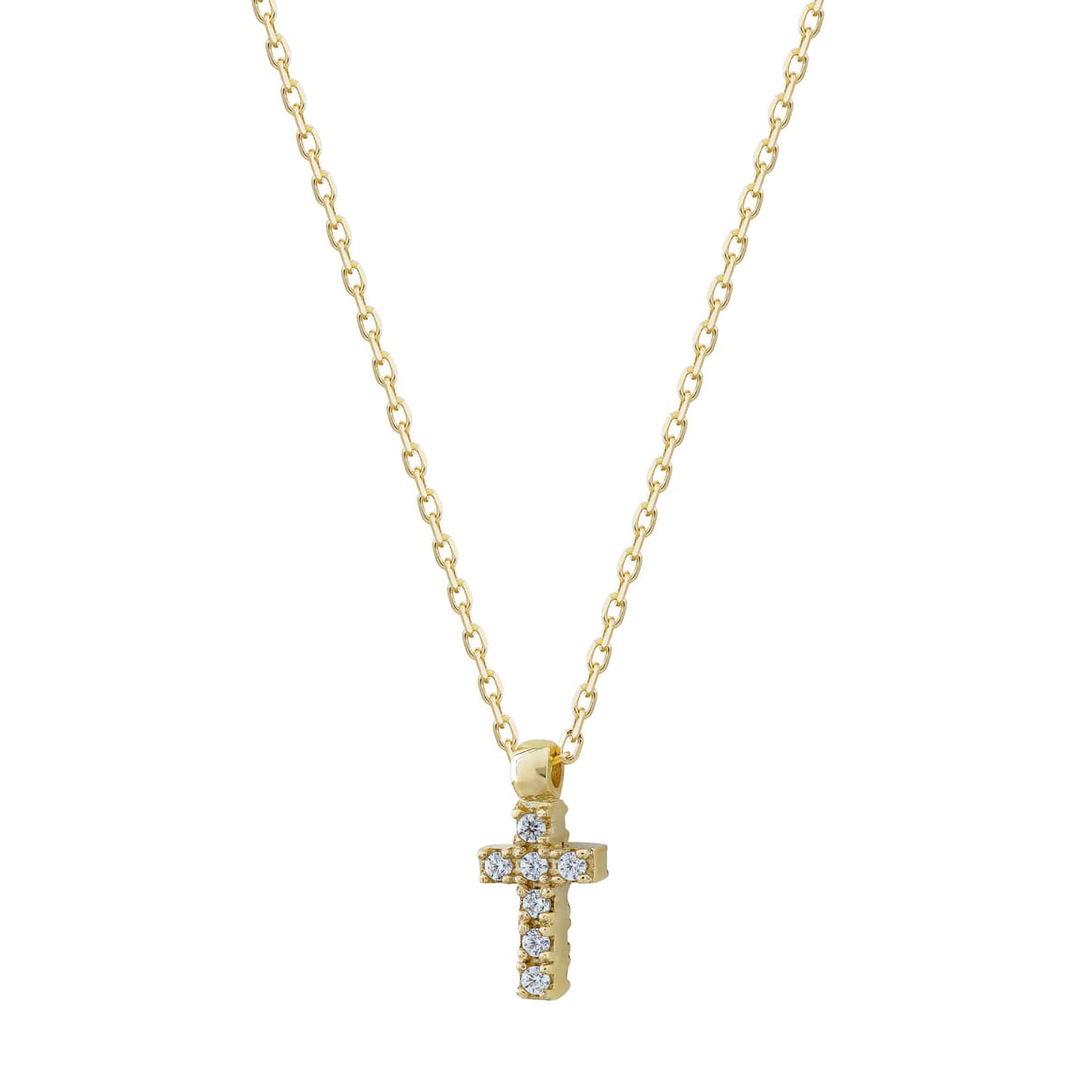 Κολιέ με Σταυρουδάκι από Kίτρινο Χρυσό 14 Καρατίων KL1408