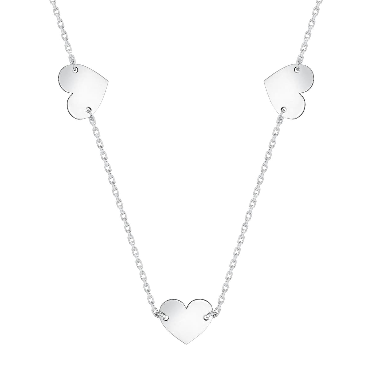 Κολιέ με Kαρδούλες από Λευκό Χρυσό 14 Καρατίων KL1445