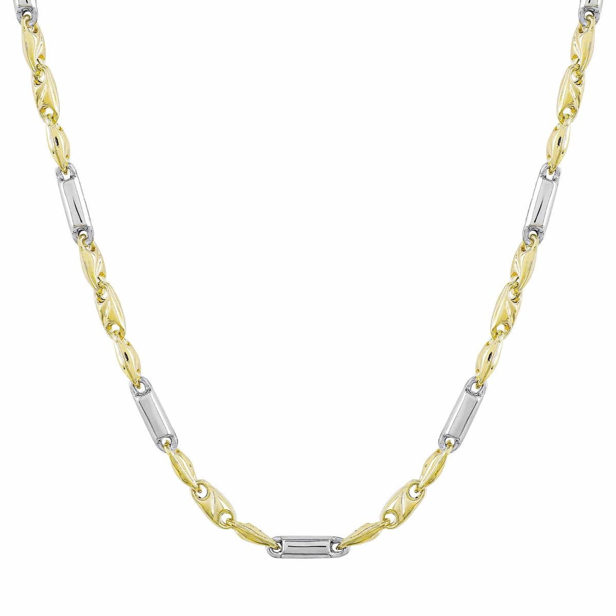 Κολιέ Αλυσίδα από Δίχρωμο Χρυσό 14 Καρατίων KL1600