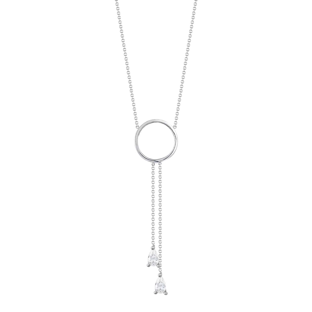 Κολιέ με Κύκλο από Λευκό Χρυσό 9 Καρατίων KL2008