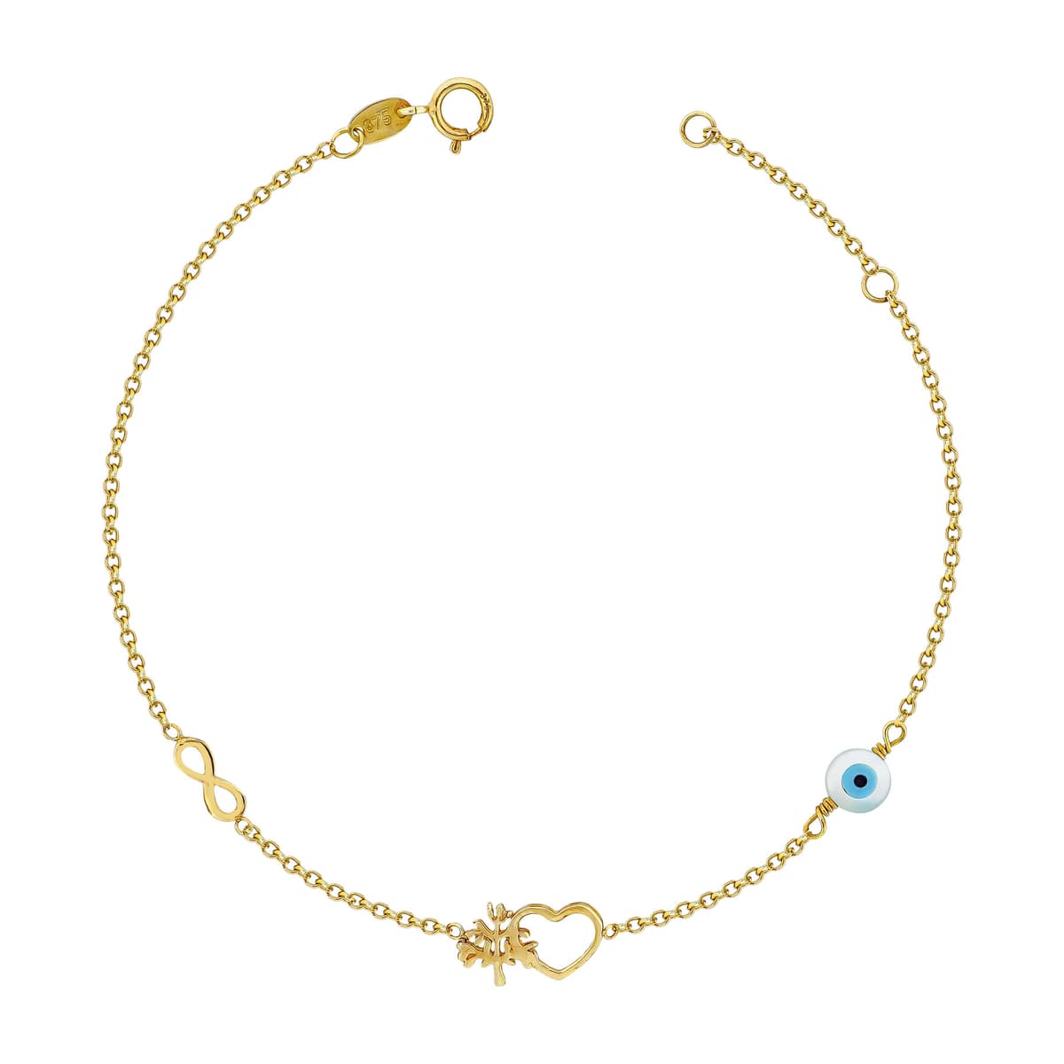 Παιδικό Βραχιόλι Mε Kαρδούλα Από Κίτρινο Χρυσό 9 Καρατίων PVR112268