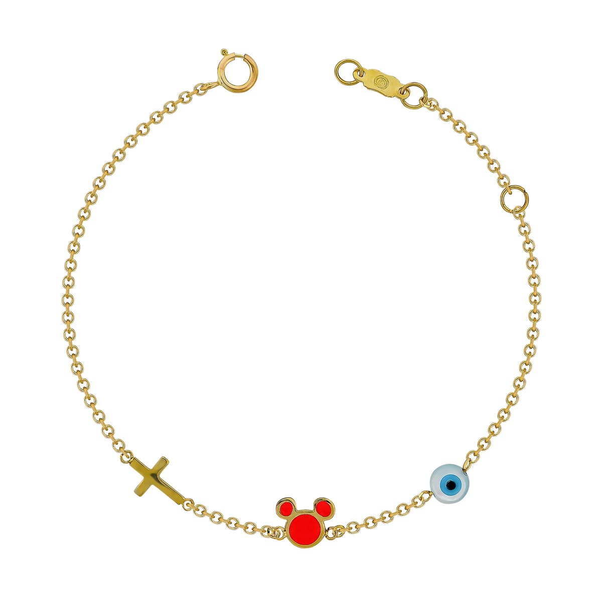 Παιδικό Βραχιόλι Mε Αρκουδάκι Από Κίτρινο Χρυσό 9 Καρατίων PVR119806