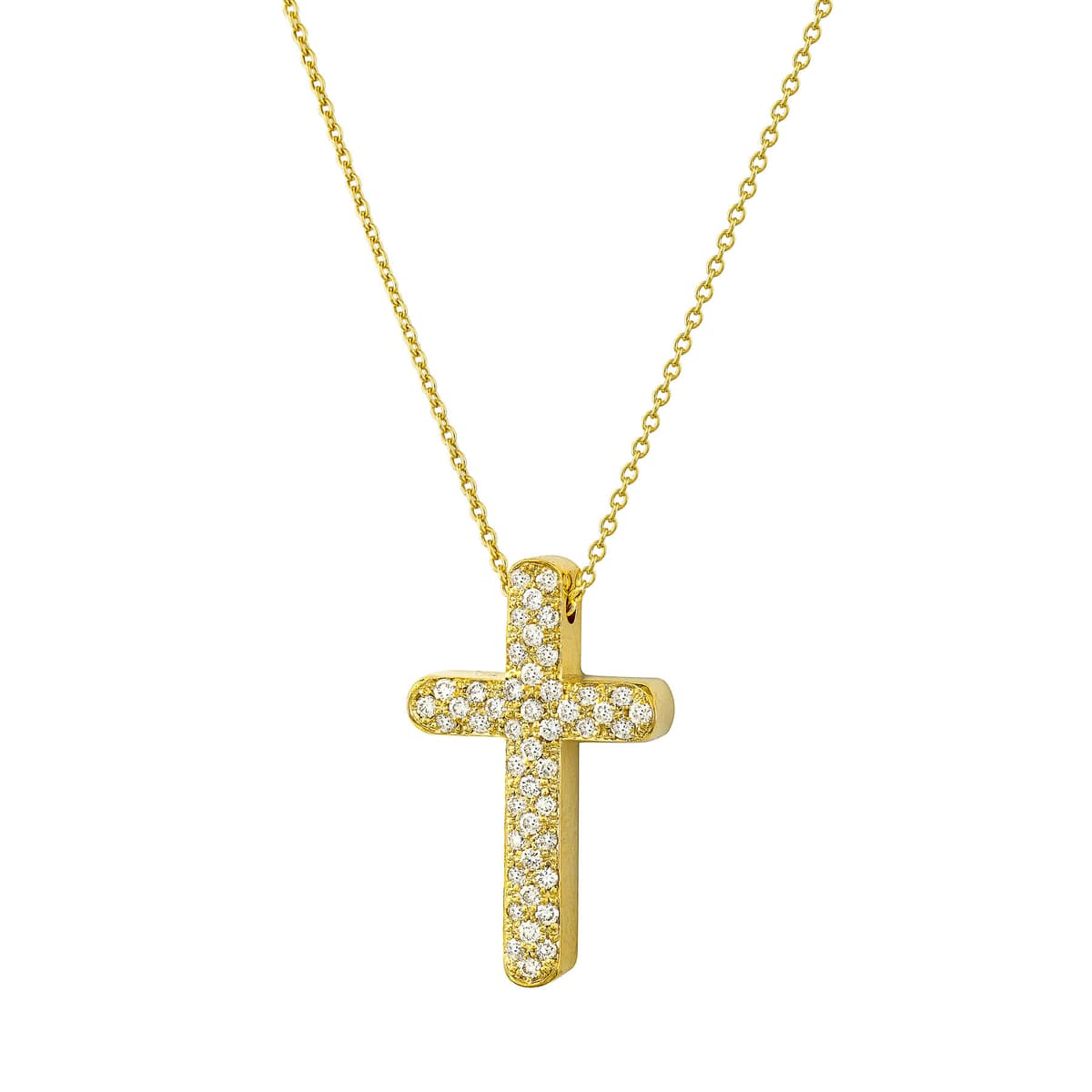 Σταυρός Βάπτισης Γυναικείος Σε Kίτρινο Χρυσό 18 Καρατίων με Διαμάντια Brilliant DST3416