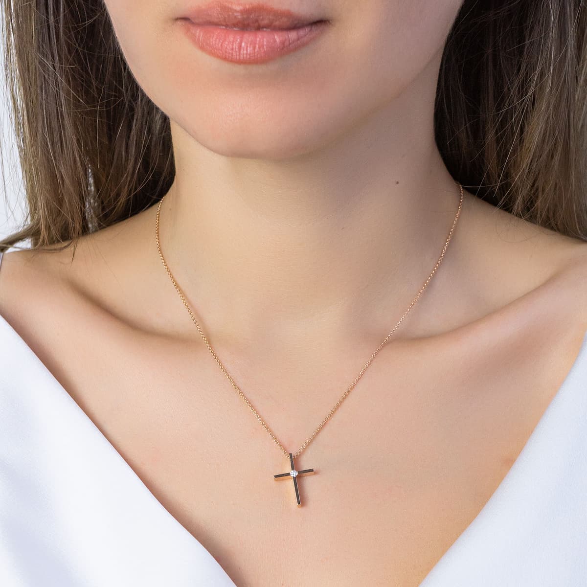 Girls' Baptism Crosses Gofas Rose Gold