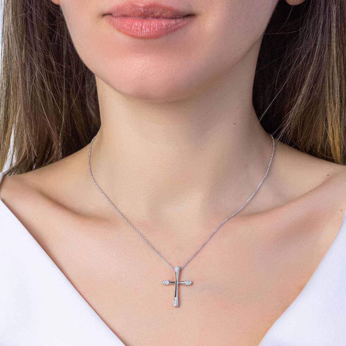 Girls' Baptism Crosses Gofas Silver