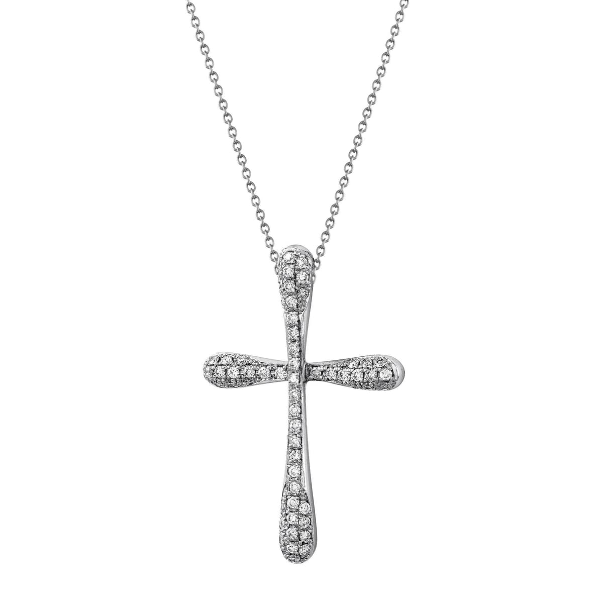 Σταυρός Βάπτισης Γυναικείος Σε Λευκό Χρυσό 18 Καρατίων με Διαμάντια Brilliant ST3044