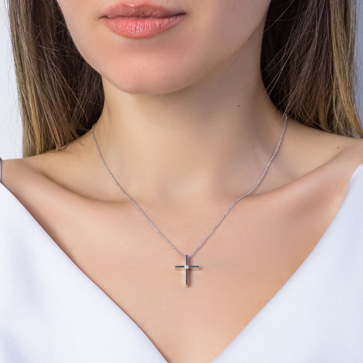 Girls' Baptism Crosses Gofas Silver