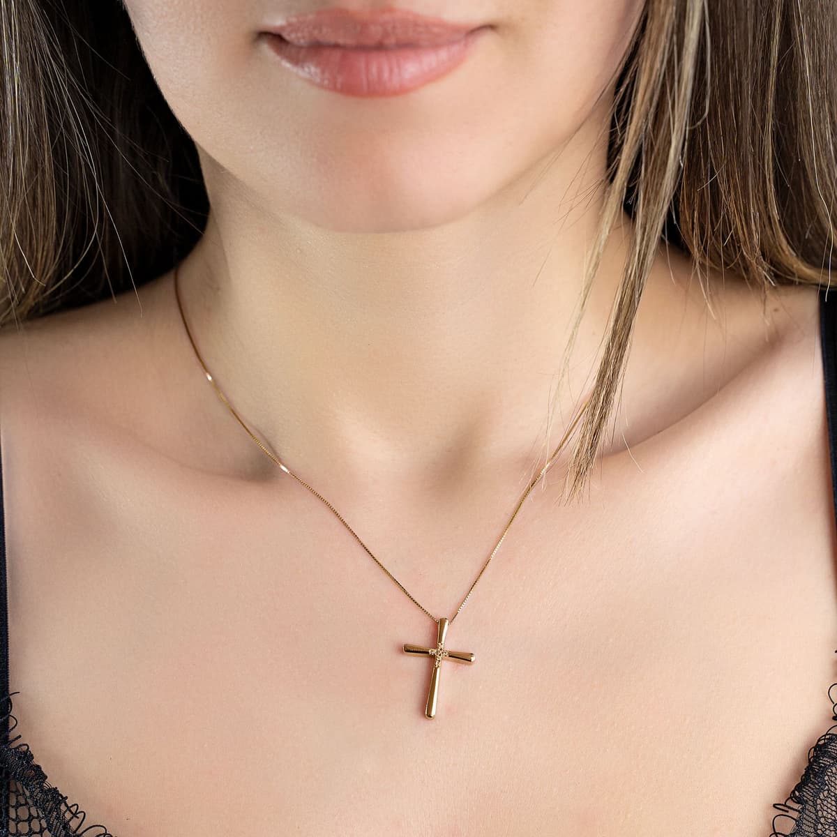 Girls' Baptism Crosses Gofas Rose Gold