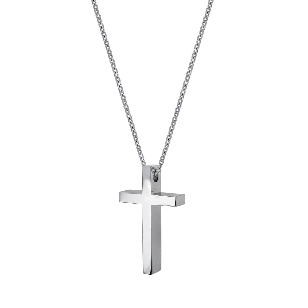 Kiriakos Gofas Σταυρός Βάπτισης Ανδρικός Σε Λευκό Χρυσό 18 Καρατίων ST3367