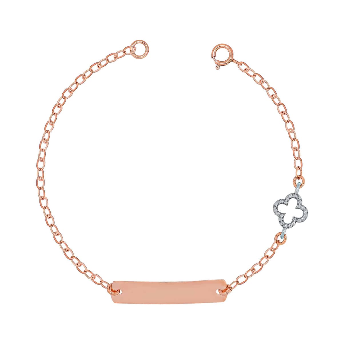 Παιδική Ταυτότητα από Ροζ Χρυσό 14 Καρατίων TVR577