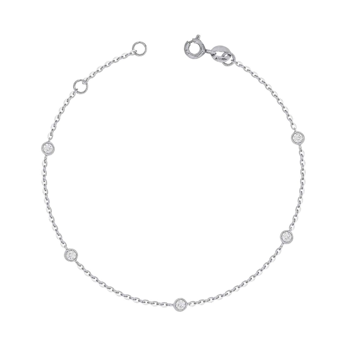 Live Diamond Βραχιόλι με Διαμάντια Brilliant από Λευκό Χρυσό 18 Καρατίων DVR1304