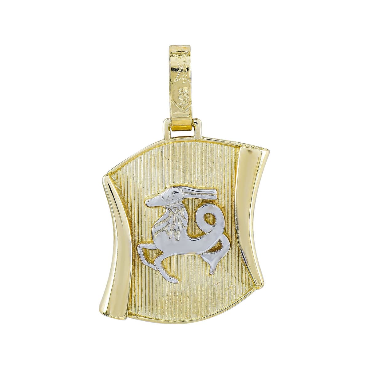 Ζώδιο Αιγόκερως σε Πάπυρο από Δίχρωμο Χρυσό 14 Καρατίων ZD279