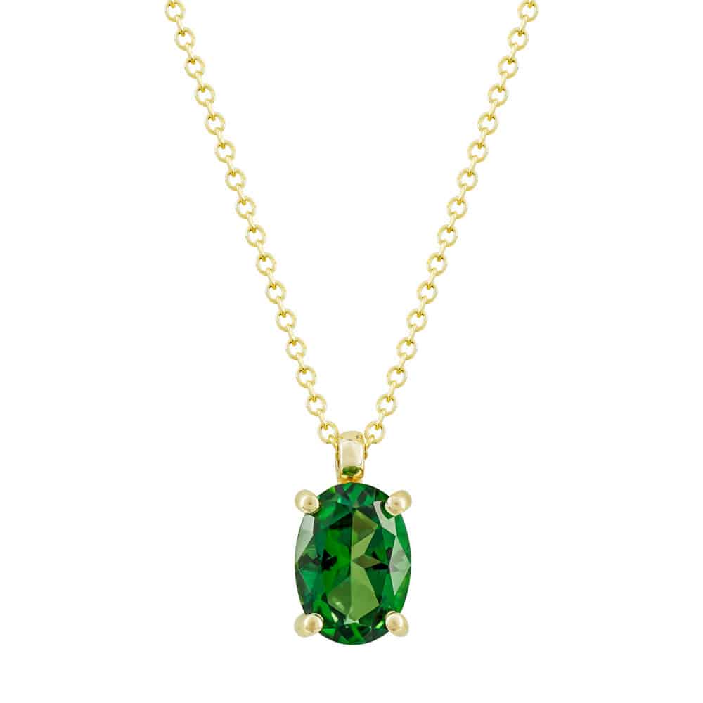 Κολιέ με Σμαράγδι από Κίτρινο Χρυσό 18 Kαρατίων KL2155