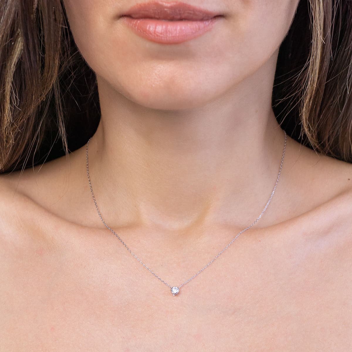 Women's Necklaces Diamond Group Silver