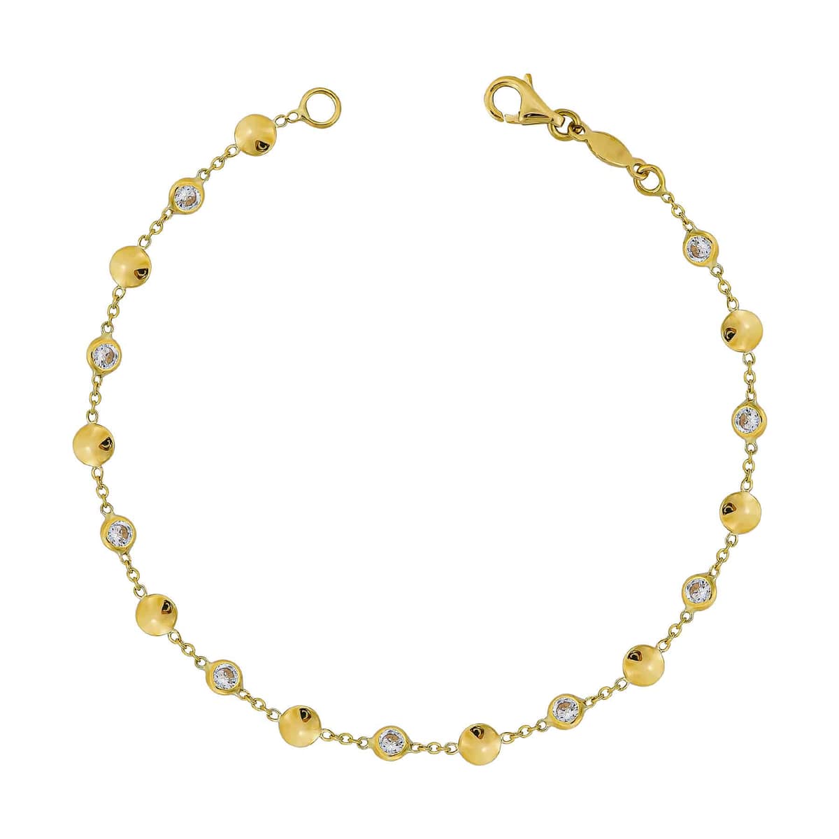 Βραχιόλι με Λευκές Πέτρες απο Κίτρινο Χρυσό 14 Καρατίων VR1201