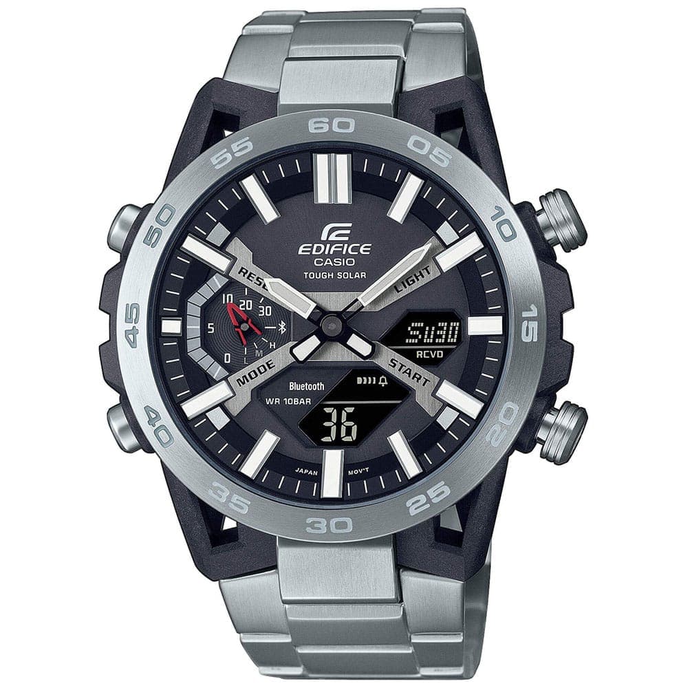 CASIO Edifice Solar Silver Stainless Steel Bracelet ECB-2000D-1AEF
